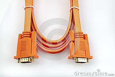 VGA tech pc input cable connector isolated on white background Stock Photo