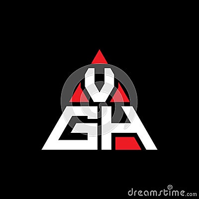 VGH triangle letter logo design with triangle shape. VGH triangle logo design monogram. VGH triangle vector logo template with red Vector Illustration