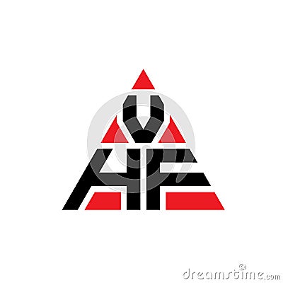 VHF triangle letter logo design with triangle shape. VHF triangle logo design monogram. VHF triangle vector logo template with red Vector Illustration