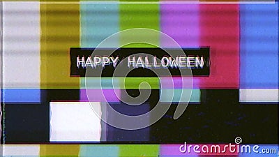 VHS SMPTE color bars happy Halloween Stock Photo