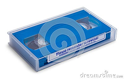 VHS Tape in Clear Box Stock Photo