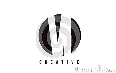 VI V I White Letter Logo Design with Circle Background. Vector Illustration