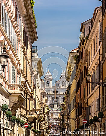 Via dei Condotti, a street in the center of Rome Stock Photo