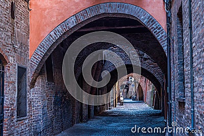 Via delle Volte of Ferrara. Emilia-Romagna. Italy. Stock Photo