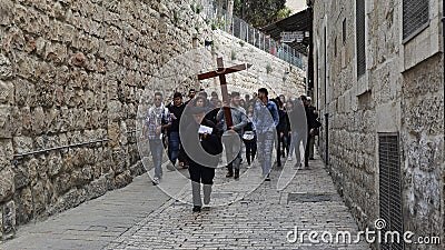 Via Dolorosa, Jerusalem, Israel Editorial Stock Photo