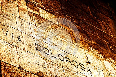 Via Dolorosa in Jerusalem (Jesus road to Calvary o Stock Photo