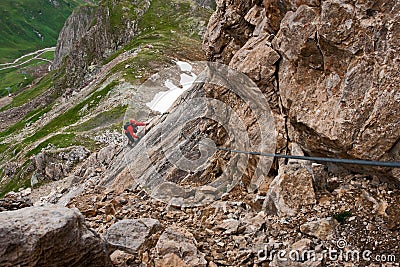 Via ferrata/ klettersteig climbing Stock Photo