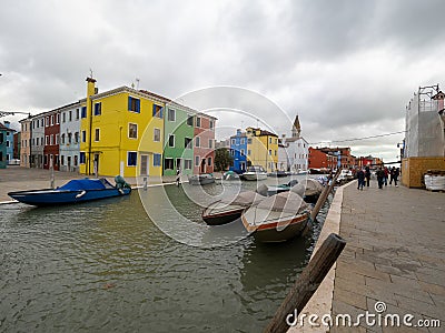 Via Giudecca street, Burano, Italy Editorial Stock Photo