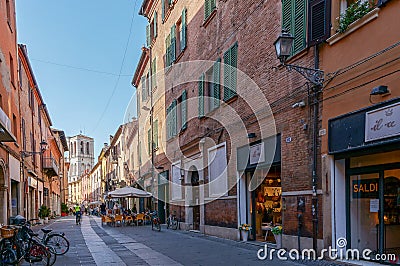 Via Mazzini in Ferrara, Italy Editorial Stock Photo