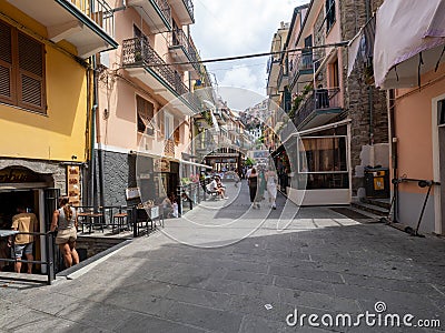 Via Renato Birolli street, Manarola, Italy Editorial Stock Photo