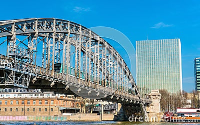 Viaduc d`Austerlitz, a metro bridge across the Seine in Paris Stock Photo