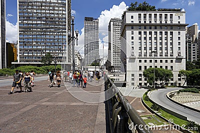 Viaduto do Cha in Sao Paulo - Brazil Editorial Stock Photo