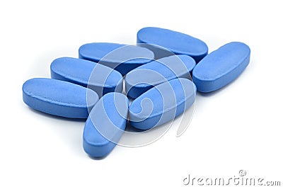 Viagra Generic blue pills Stock Photo