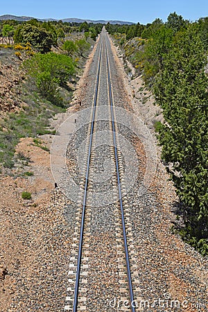 Vias de tren, in the province of Teruel Stock Photo