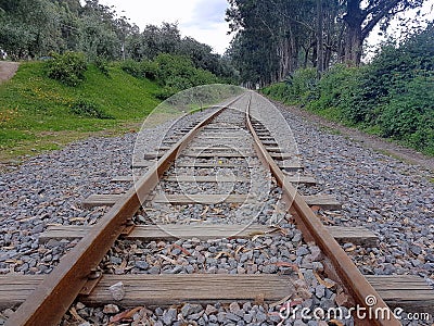 Vias del tren mas hermoso del mundo Stock Photo