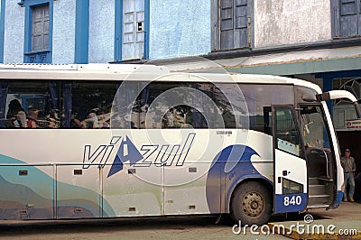 `Viazul` official bus transport for foreign tourist in Cuba Editorial Stock Photo