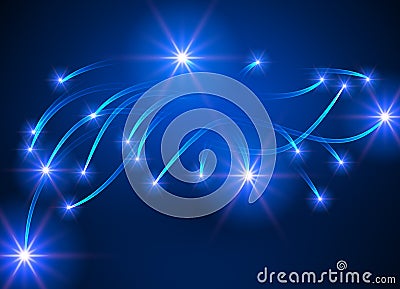 Vibrand vector lines light effect background. Glowing magic lines in motion Vector Illustration