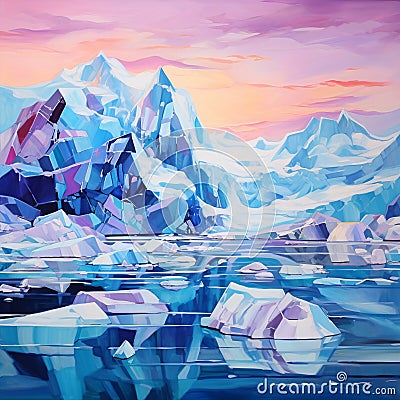 Vibrant Abstract Art: Frozen Kaleidoscope Stock Photo