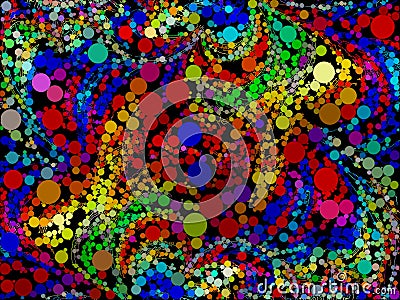 Abstract Background in bright, circular, shapes of red, blue, bl Stock Photo