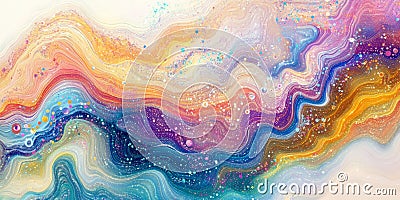Vibrant Abstract Background with Colorful Pulsating Lines and Dynamic Swirls of Color Stock Photo