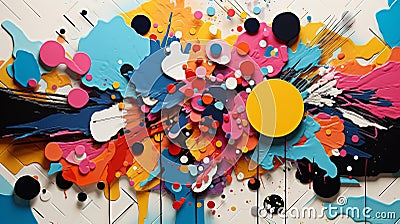 Vibrant Abstract Collages: Dynamic Layers of Color and Texture Stock Photo