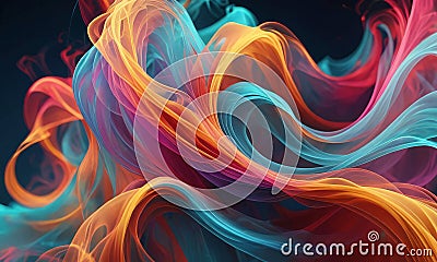 vibrant abstract composition swirling, multicolored lines and shapes, creating dynamic and energetic visual Stock Photo