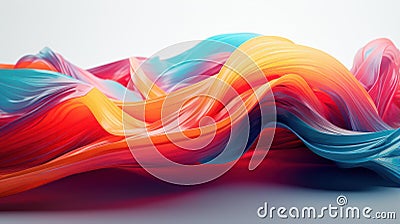 Vibrant Abstract 3D Colorful Wires AI Generated Cartoon Illustration