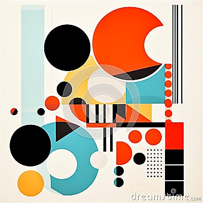 Vibrant Abstract Design With Bold Graphic Elements Cartoon Illustration