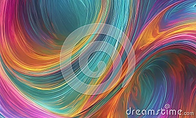 vibrant abstract features swirling lines and shapes in rainbow colors, creating dynamic and energetic visual Stock Photo