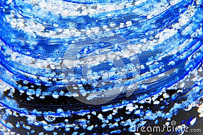 Vibrant Abstract Glass Swirls and Bubbles from a Paperweight with Lines and Colours Stock Photo