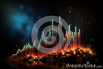 Vibrant and abstract graph that ingeniously conveys the exhilaration of success and growth. Ai generated Stock Photo