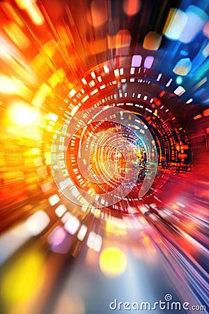 Vibrant abstract light vortex creating a dynamic and hypnotic pattern Stock Photo