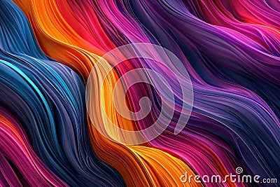 Vibrant Abstract lines glowing colorful. Generate Ai Stock Photo