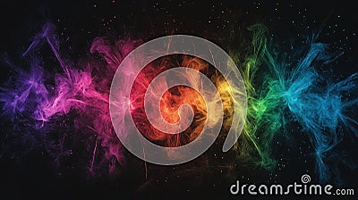 Vibrant abstract lines in rainbow colors create dynamic visual effect Stock Photo