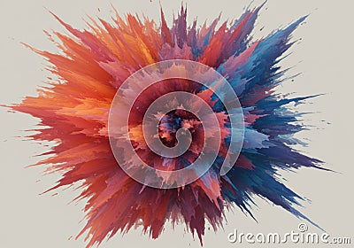 Vibrant abstract paint explosion with colorful dynamic burst pattern Stock Photo