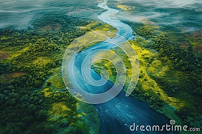 Vibrant Abstract River Stock Photo