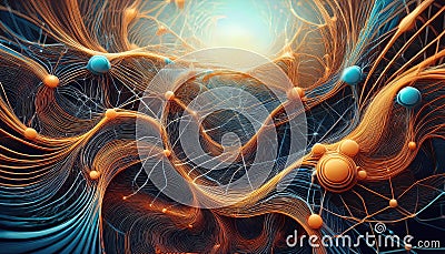 Vibrant Abstraction A Fascinating Kaleidoscope of Lines and Shapes Creating a Mesmerizing, Dynamic Visual Pattern, Showcasing a Stock Photo