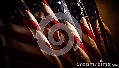 Vibrant American flag symbolizes patriotism and freedom generated by AI Stock Photo