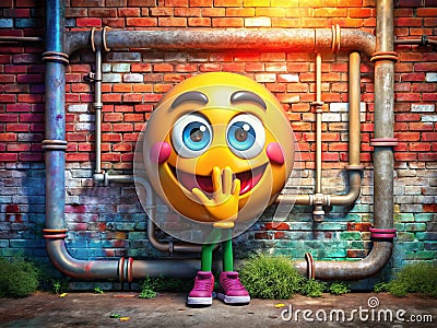 Vibrant Animated Emoji Face Loop Dynamic Background for App and Ad Design Stock Photo