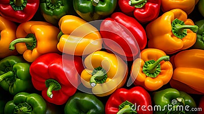 Vibrant Bell Peppers Medley Stock Photo
