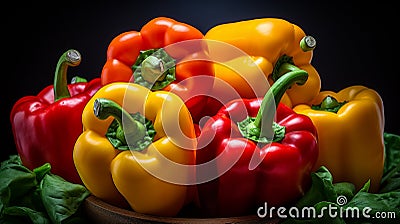 Vibrant Bell Peppers Medley Stock Photo