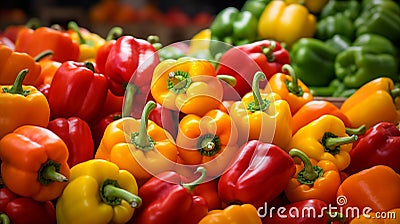 Vibrant Bell Peppers Medley Stock Photo