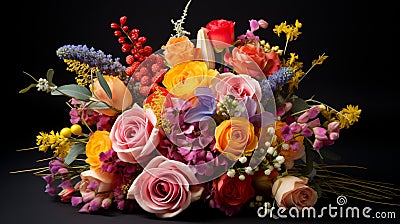 A vibrant bouquet of fresh flowers, a perfect birthday gift Stock Photo