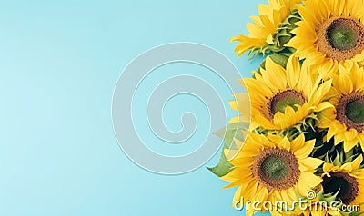 Vibrant bouquet sunflowers. Created by AI Stock Photo