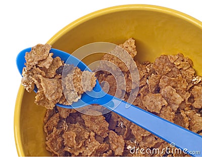 Vibrant Bowl with Breakfast Cereal Stock Photo