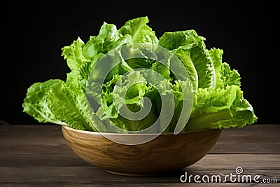 Vibrant Bowl green lettuce. Generate Ai Stock Photo