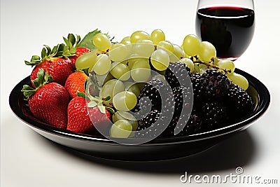 Vibrant breakfast spread featuring a variety of fresh berries on a clean white background Stock Photo