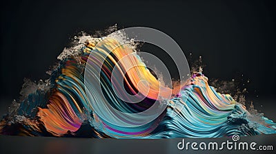 Vibrant brushstrokes, colorful paint wave wallpaper Stock Photo