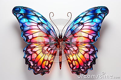 Vibrant butterfly Neon Colors Stock Photo