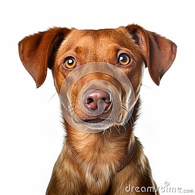 Vibrant Caricatures: A Brown Dog With Lively Facial Expressions Stock Photo